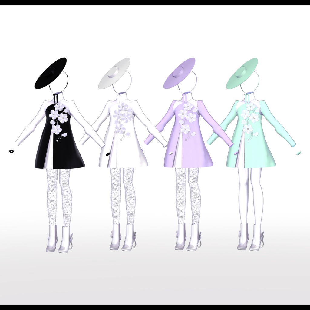 【旧素体対応】FlowersDress フラワードレス【VRChat想定衣装】