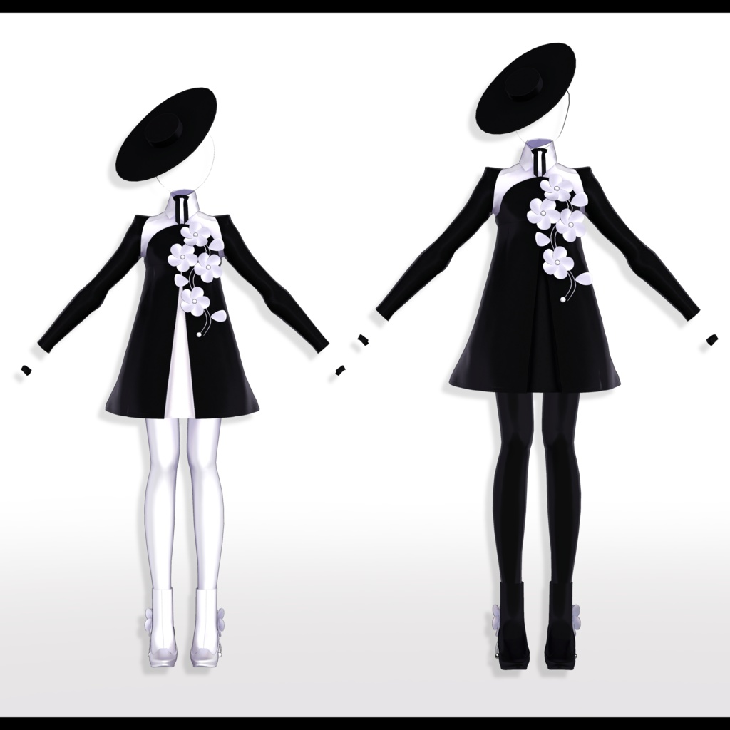【旧素体対応】FlowersDress フラワードレス【VRChat想定衣装】