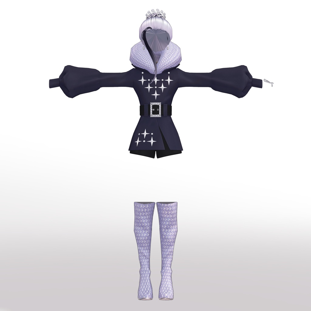 【VRC想定衣装】CollarDress 襟のドレス