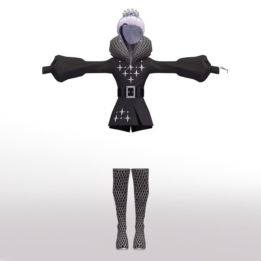 【VRC想定衣装】CollarDress 襟のドレス