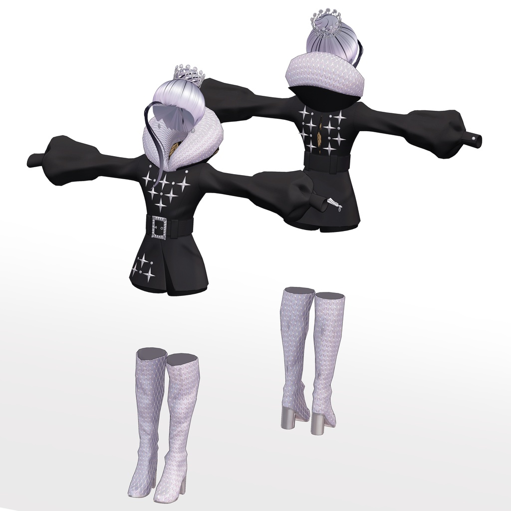 【VRC想定衣装】CollarDress 襟のドレス