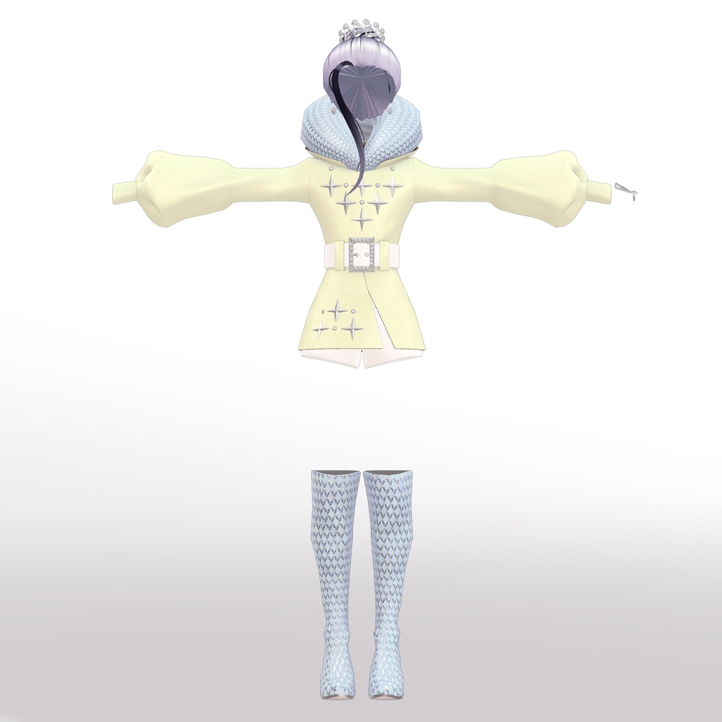 【VRC想定衣装】CollarDress 襟のドレス