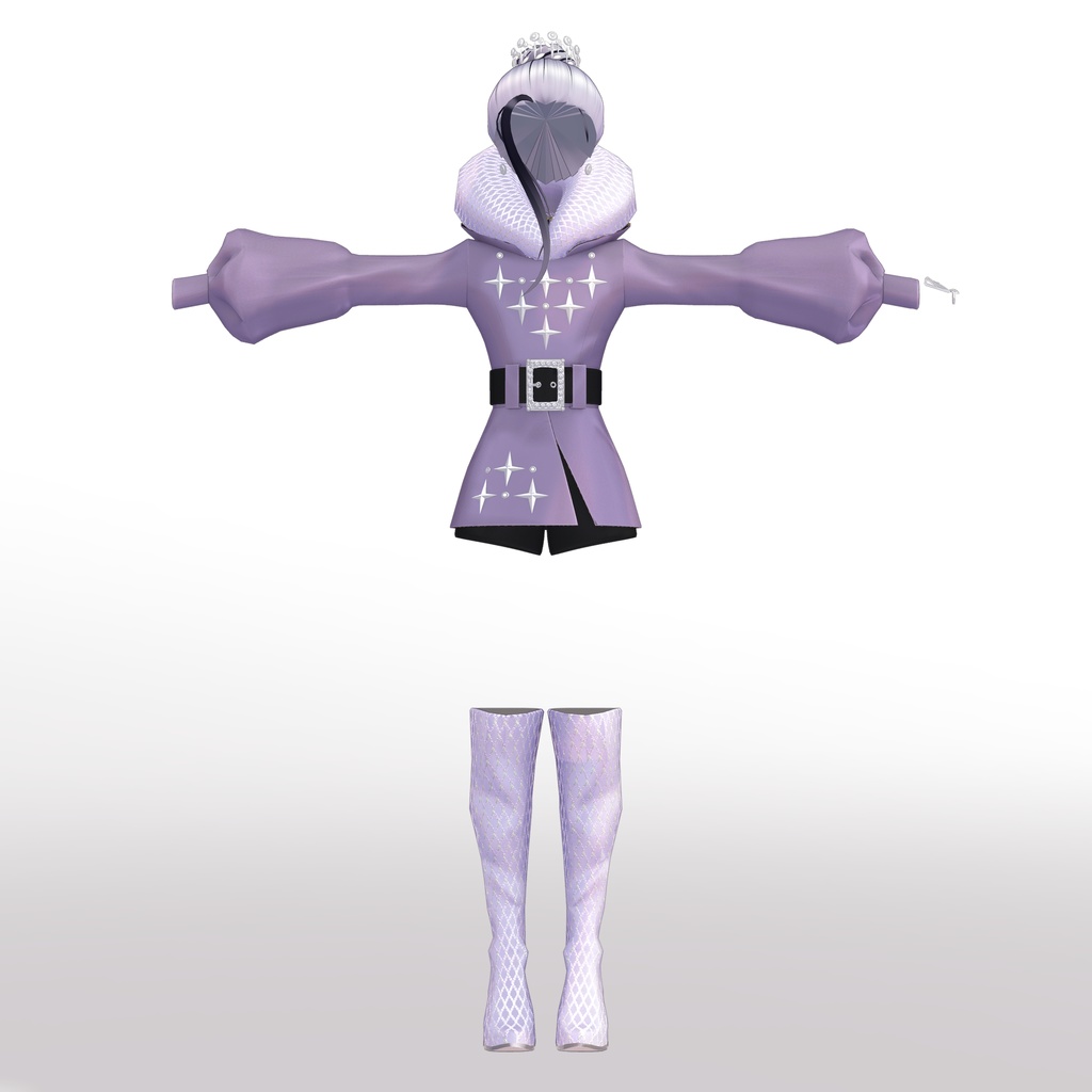 【VRC想定衣装】CollarDress 襟のドレス