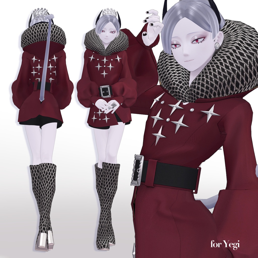 【VRC想定衣装】CollarDress 襟のドレス