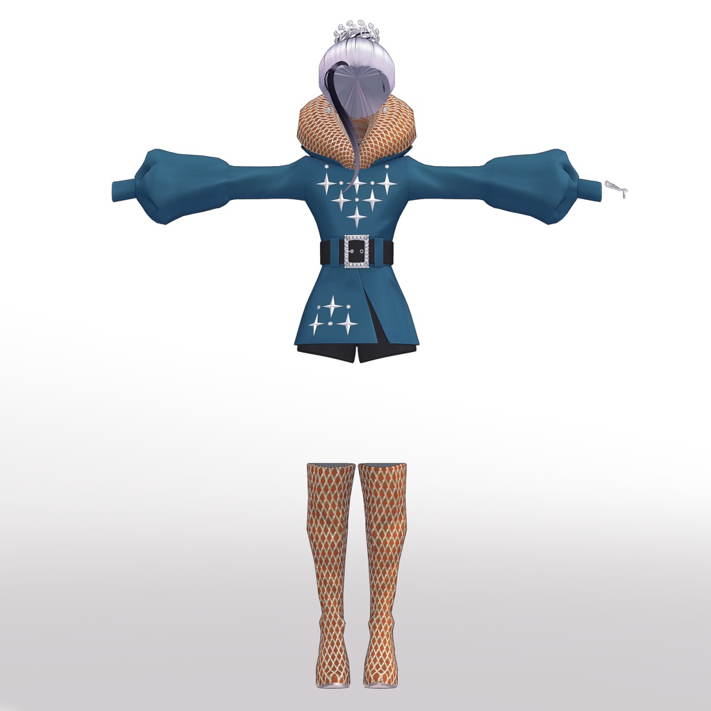 【VRC想定衣装】CollarDress 襟のドレス