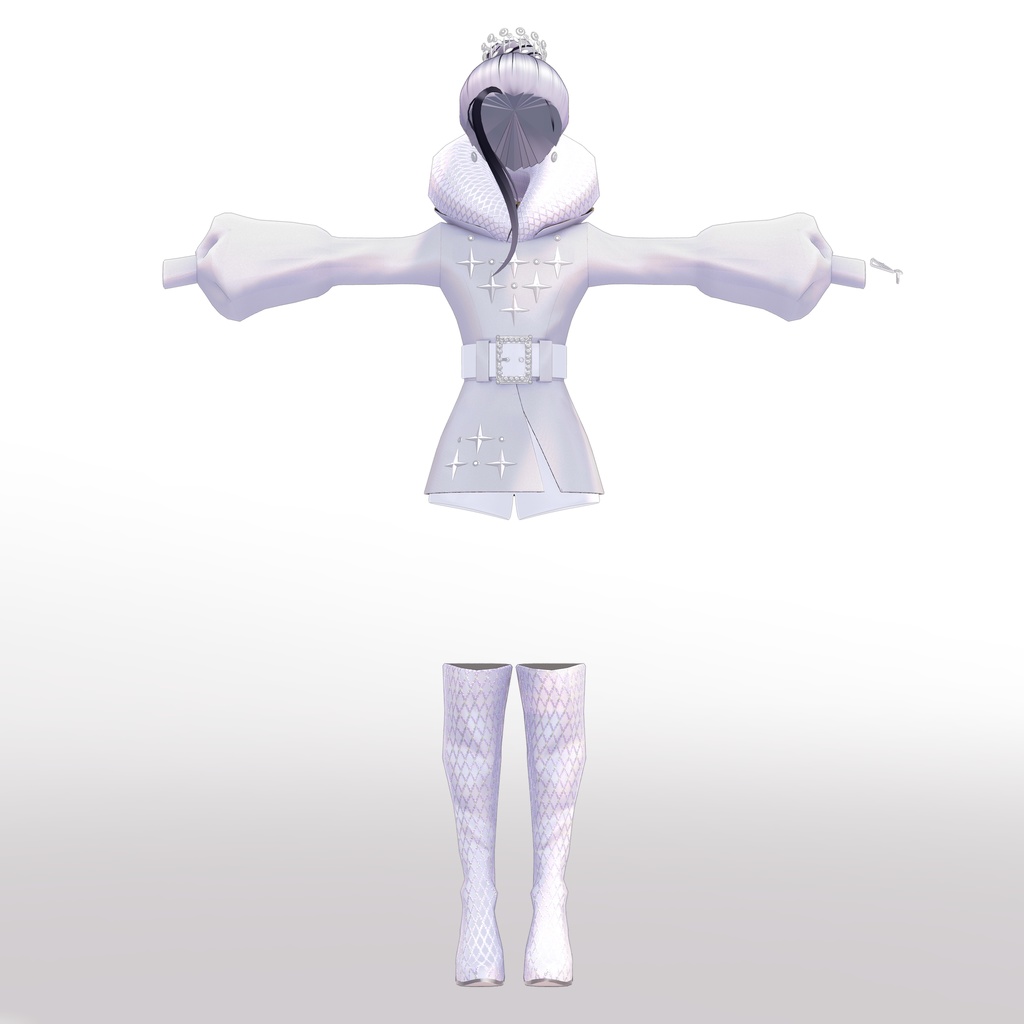 【VRC想定衣装】CollarDress 襟のドレス