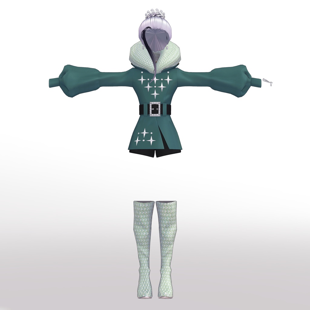 【VRC想定衣装】CollarDress 襟のドレス