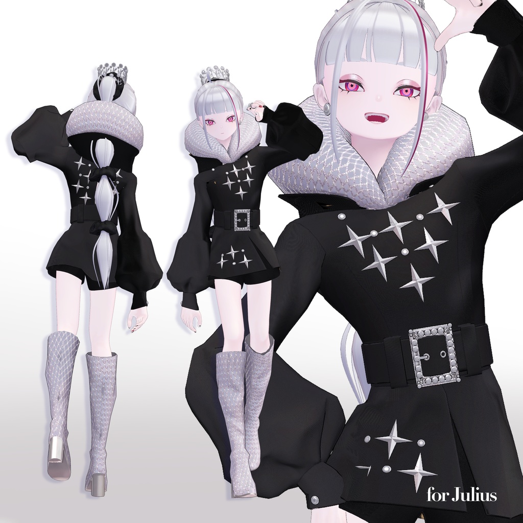 【VRC想定衣装】CollarDress 襟のドレス