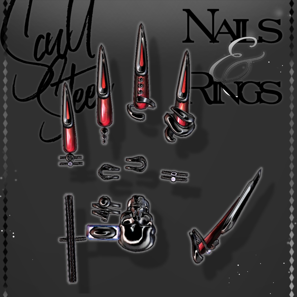 スカルスティールネイル&リング【イベントにて無料ゲットチャンスあり!】