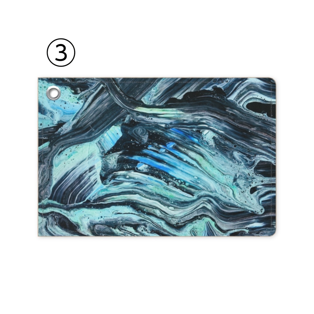 ポーリングアート フルイドアート 抽象画 パスケース ver.1