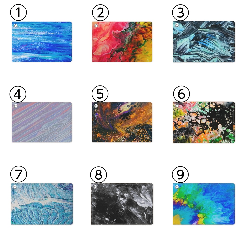 ポーリングアート フルイドアート 抽象画 パスケース ver.1
