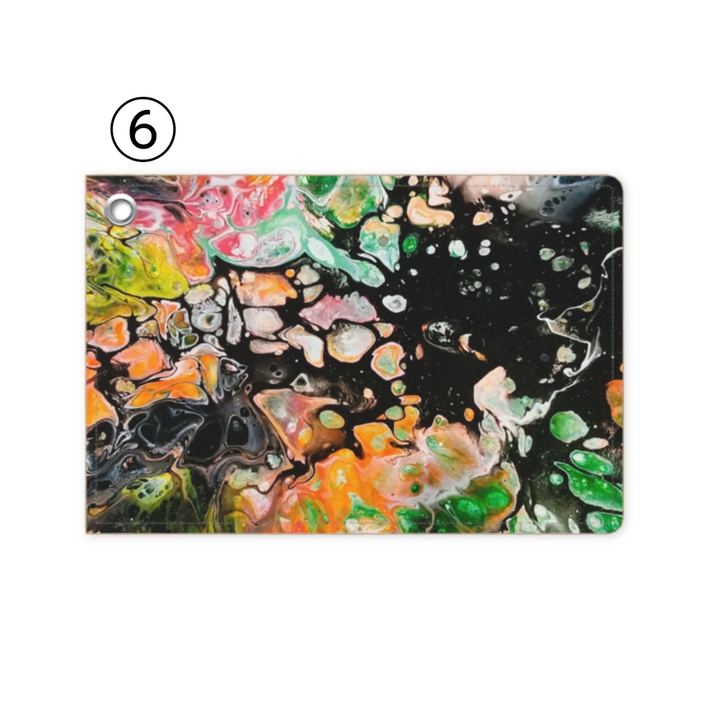 ポーリングアート フルイドアート 抽象画 パスケース ver.1