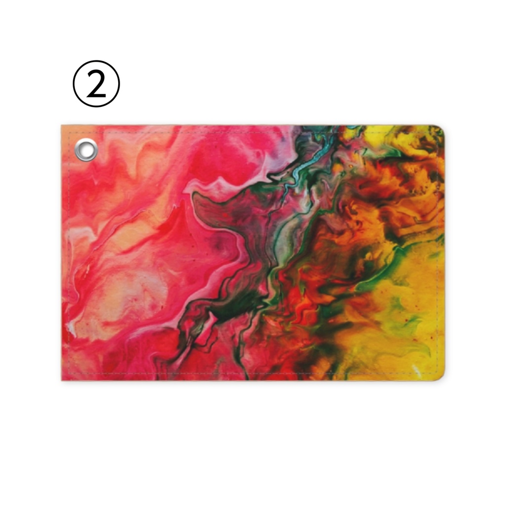 ポーリングアート フルイドアート 抽象画 パスケース ver.1