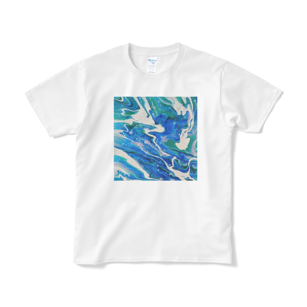 ポーリングアート フルイドアート 抽象画 Tシャツ 夏海