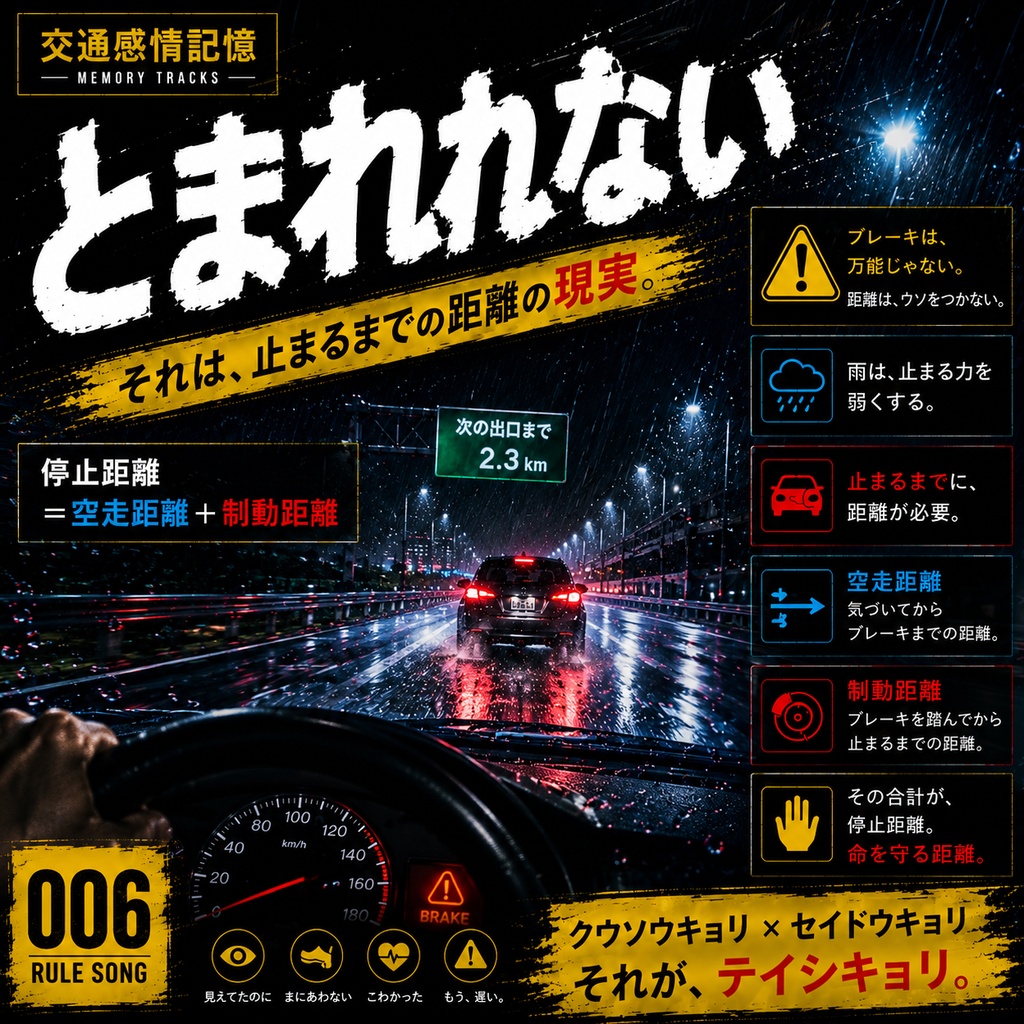 止まれなかった雨の警告｜停止距離