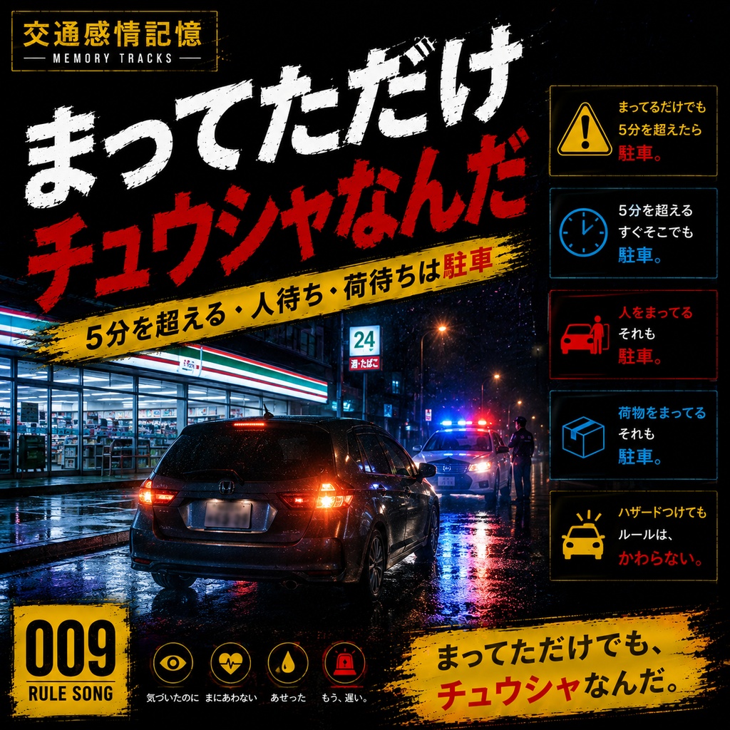 待ってただけの青い警告｜駐車禁止