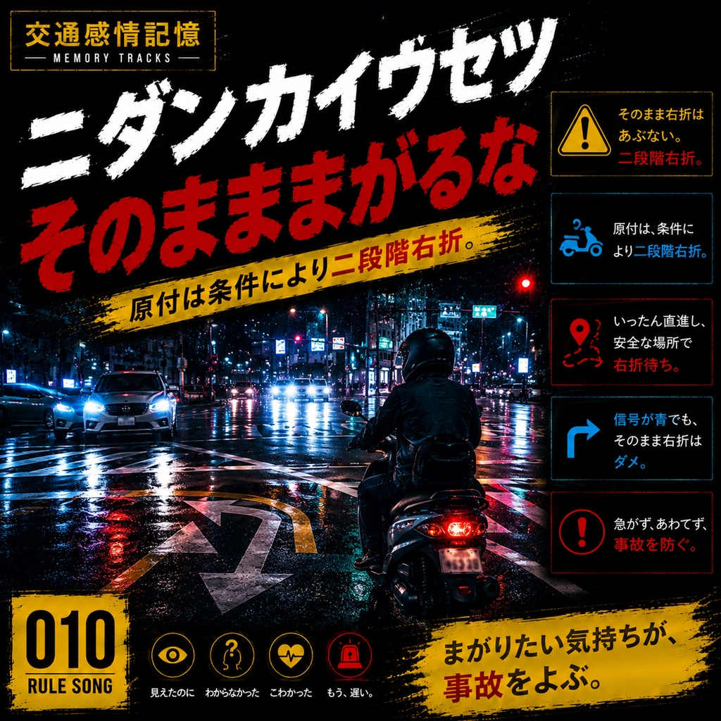 曲がりかけた青信号｜二段階右折