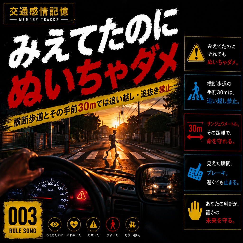 見えてたのに遅かった｜横断歩道30m