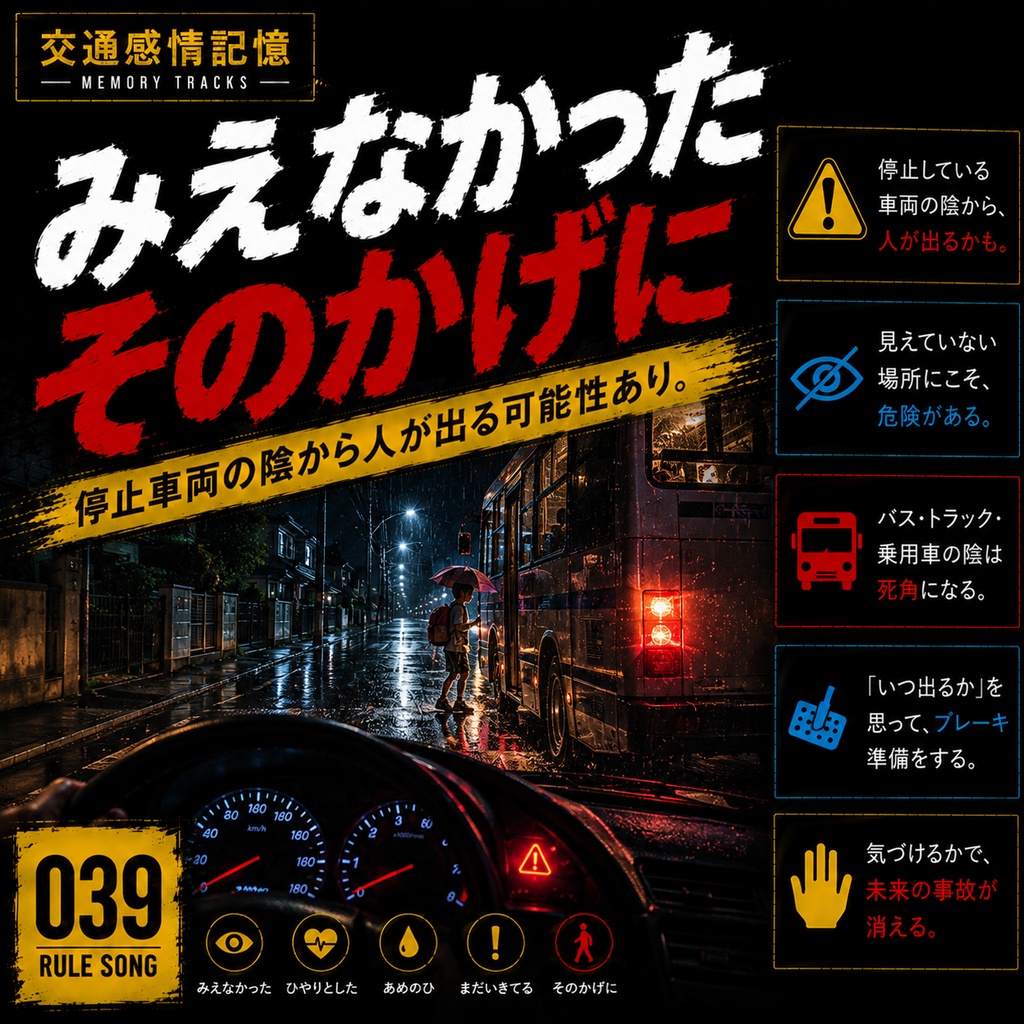 見えなかった雨の影|停車バス徐行