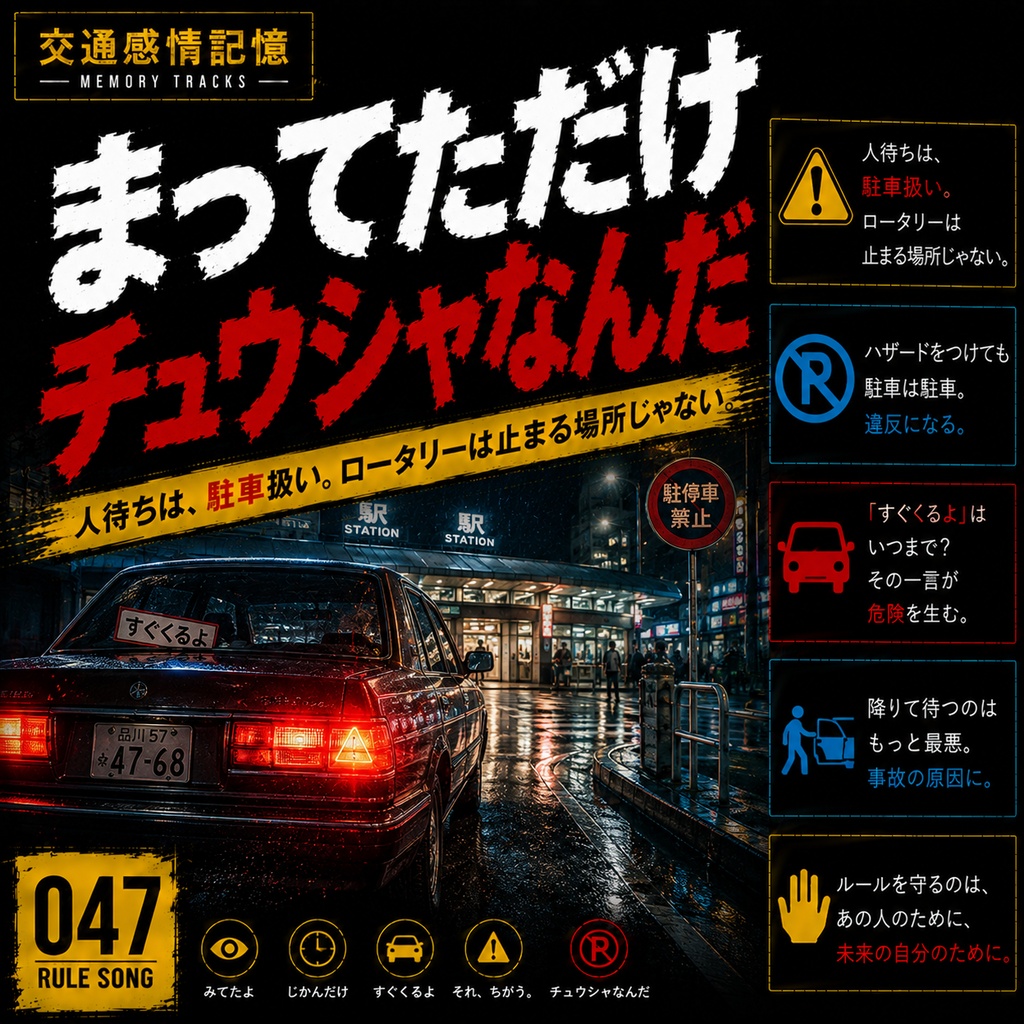 待っていただけの駅前ネオン｜駐車違反