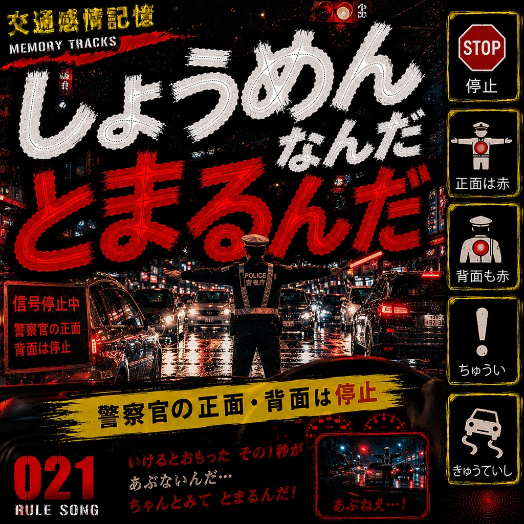 正面を向いたタクト (警察官の正面・背面は赤信号 / 学科試験の罠対策mp3)