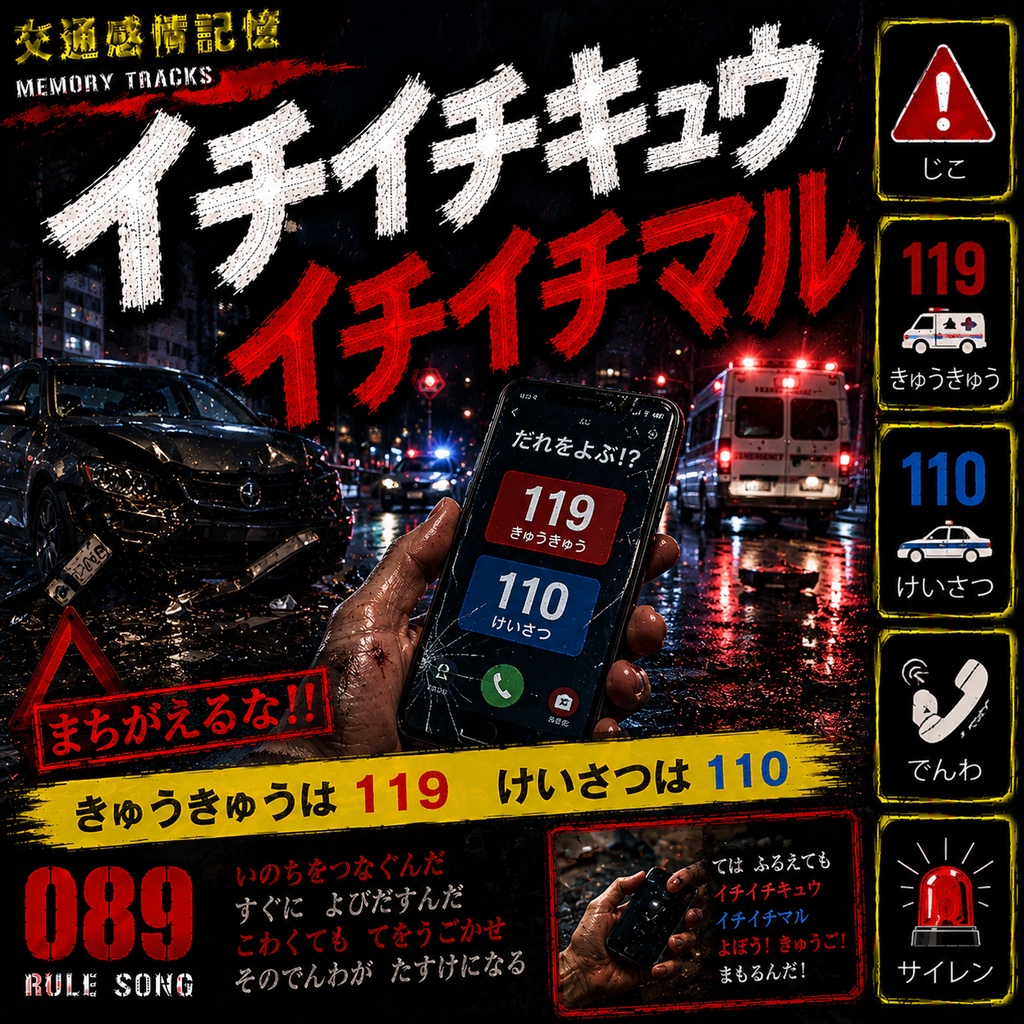 震えるダイアル (交通事故時の110番・119番通報ルール / 学科試験の罠対策mp3)