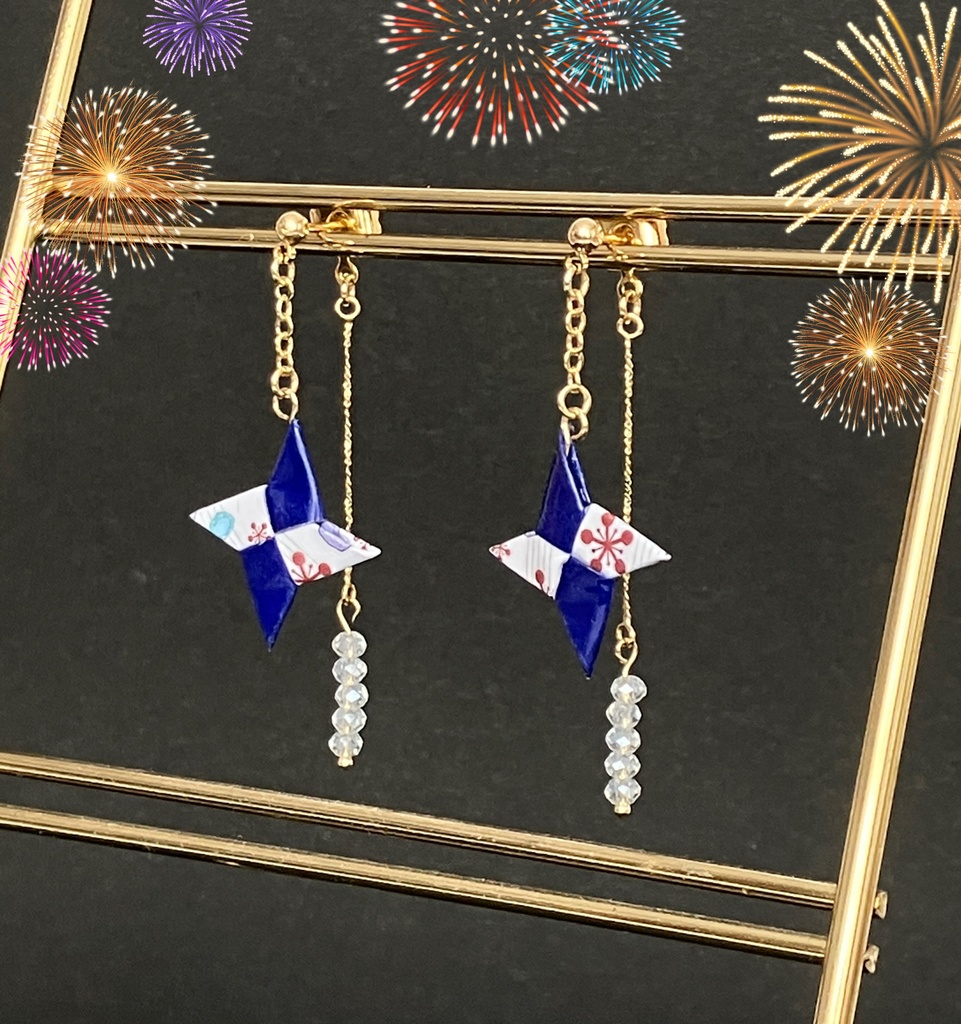 手裏剣のイヤリング（ピアス）