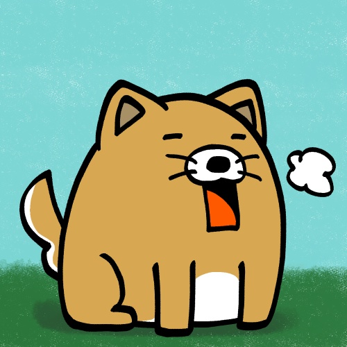 お座り犬GIFアニメ