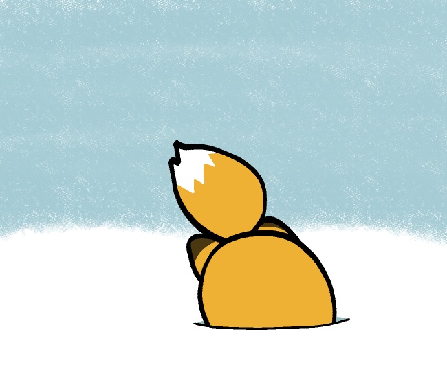 雪狩り狐GIFアニメ