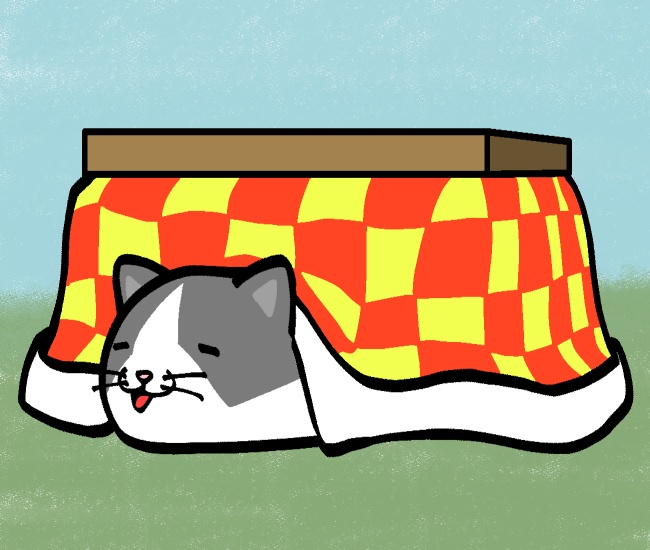 コタツ猫GIFアニメ