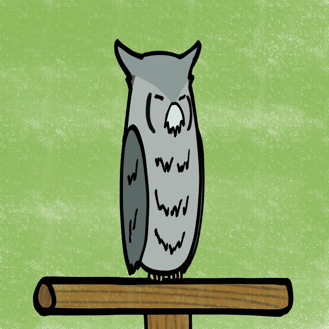 細くなるコノハズクGIFアニメ