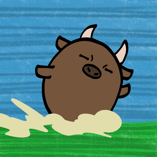 突進牛GIFアニメ