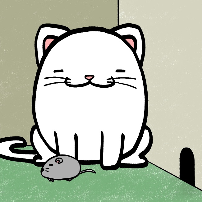 ネズミを狙う猫GIFアニメ
