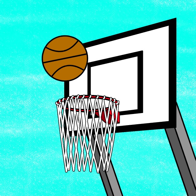 バスケゴールシュートGIFアニメ