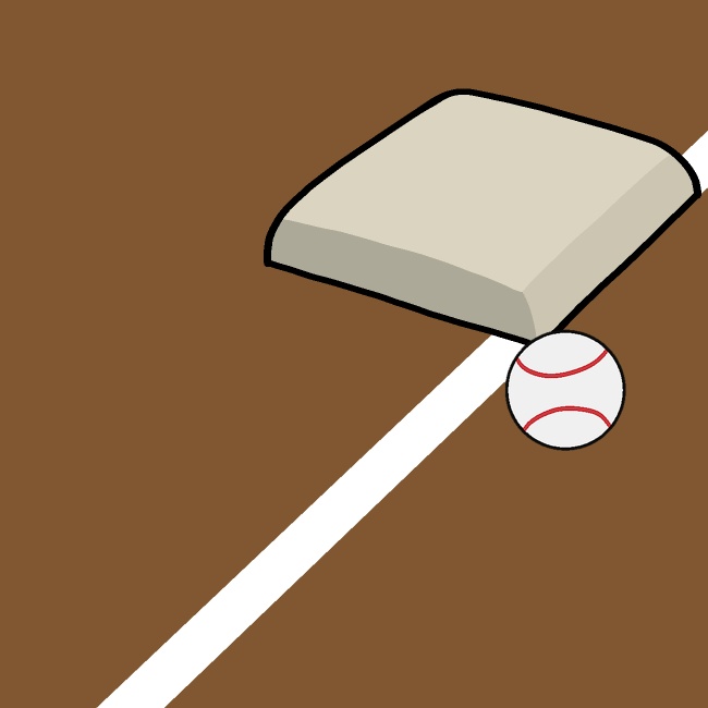 野球ぎりぎりファールGIFアニメ