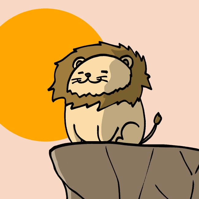 たてがみなびくライオンGIFアニメ