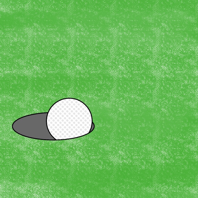 ゴルフボールのカップインGIFアニメ