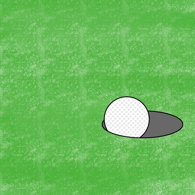 ゴルフボールのカップインGIFアニメ