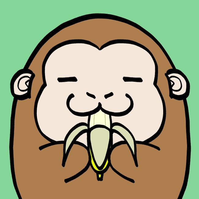 バナナもぐもぐサルGIFアニメ