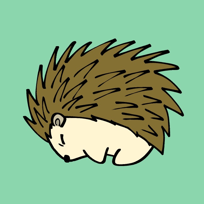 ハリネズミ威嚇GIFアニメ