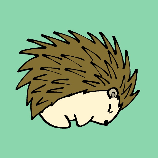 ハリネズミ威嚇GIFアニメ