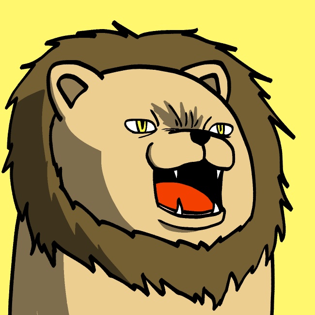 ライオン威嚇GIFアニメ