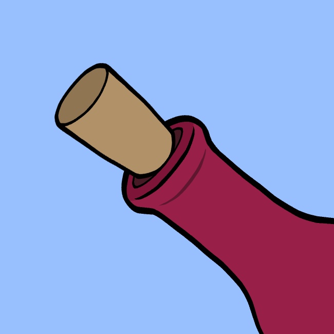 コルクのスポン抜きGIFアニメ