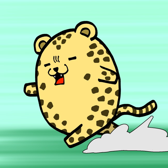 走って疲れてチーターGIFアニメ