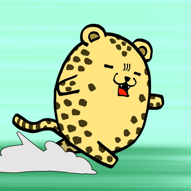 走って疲れてチーターGIFアニメ