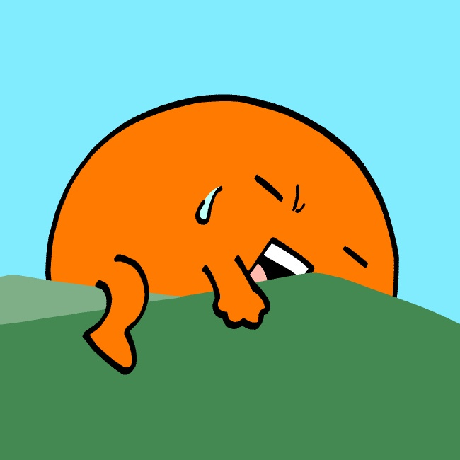 なかなか昇れない太陽くんGIFアニメ