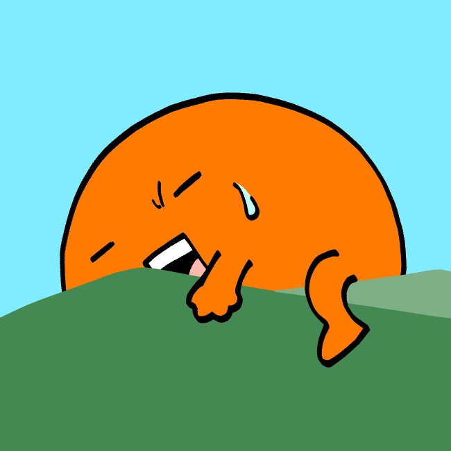 なかなか昇れない太陽くんGIFアニメ