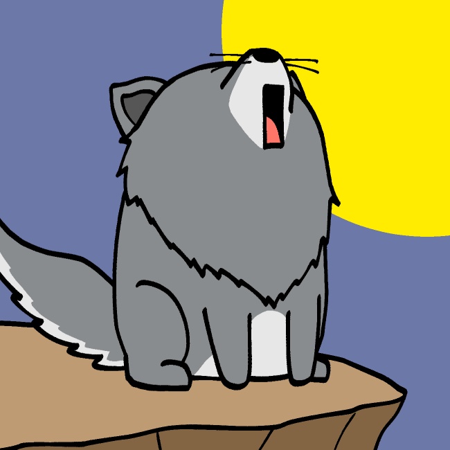 遠吠えオオカミGIFアニメ