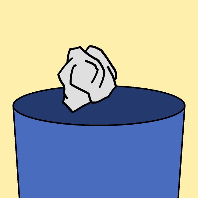 ゴミ箱に捨てるGIFアニメ