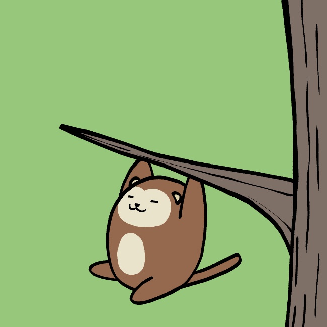 枝で回転サルGIFアニメ